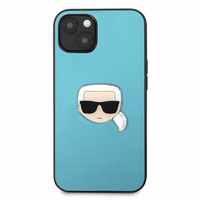 Karl Lagerfeld Odinis Ikonik Karl's Head Metalinis dėklas iPhone 13 mini - mėlynas