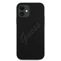 Guess GUHCP12SLSVSBK iPhone 12 mini 5.4" juodas/juodas kietas dėklas Script Vintage