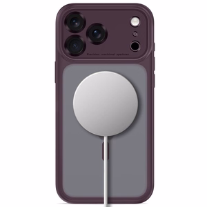Tech-Protect MagPeak MagSafe CC dėklas, skirtas iPhone 18 Pro Max / 17 Pro Max, matinis tamsiai vyšninės spalvos