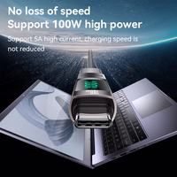 Yesido adapteris OTG GS24 - Type C (vyras) į Type C (moteris) - su LCD ekranu juodas