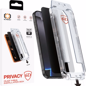 Tel Protect Dust-Free Easy Fit Privacy Full Glue 6D grūdintas stiklas skirtas Iphone 15 juodas