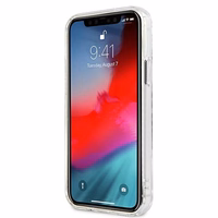 Guess GUHCP12LKTRSVSI iPhone 12 Pro Max 6.7" Skaidrus kietas dėklas Vintage Script Sidabrinis