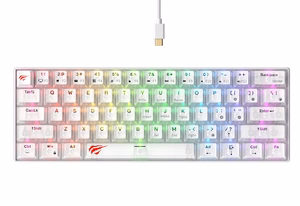 Havit KB903L - žaidimų klaviatūra (skaidri balta)