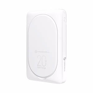 Išorinė baterija suderinama su MagSafe Forcell F-Energy MagStand F10K2 QC3.0 PD 5A 20W 10000 mAh balta