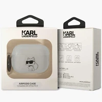 Karl Lagerfeld KLAP2HNCHTCT AirPods Pro 2 dėklas permatomas Ikonik Choupette
