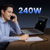 "Orico" USB4 Thunderbolt5 kabelis 80Gb/s 240W iš USB-C į USB-C 1,5 m - juodas