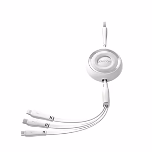 Joyroom Colorful Series S-A40 выдвижной кабель 3 в 1 USB-A - USB-C Lightning Micro USB 1м - белый