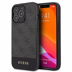 Guess GUHCP13LG4GLGR iPhone 13 Pro / 136,1" pilkas/pilkas dėklas 4G Stripe Collection