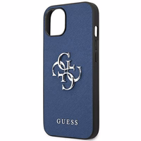 Guess GUHCP13SSA4GSBL iPhone 13 mini 5.4" mėlynas/mėlynas kietas dėklas Saffiano 4G Metalinis Logotipas