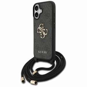 "Guess 4G Big Logo Cord Stap Crossbody" dėklas iPhone 17 - juodas