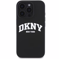 DKNY Silikoninis baltas spausdintas logotipas magnetinis dėklas iPhone 16 Pro Max - juodas