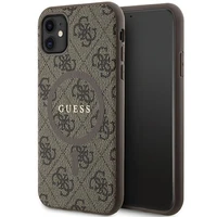 Guess GUHMN61G4GFRW iPhone 11 6.1" / Xr rudas/rudas kietas dėklas 4G kolekcija odinis metalinis logotipas Magnetinis