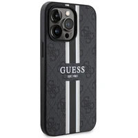 Guess GUHMP13LP4RPSK iPhone 13 Pro / 13 6.1" juodas/juodas kietas dėklas 4G Printed Stripes MagSafe