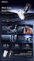 Automobilinis įkroviklis Remax RCC358 30W USB-C/USB-A juodas