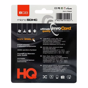 Imro atminties kortelė 8GB microSDHC cl. 4