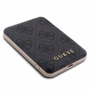 Guess 4G Metal Logo dėklas telefonui rinkinys iPhone 13 Pro Max + 5000mAh Magnetinė išorinė baterija - juoda