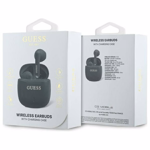 Guess Printed Classic Logo Bluetooth belaidės ausinės, juodos