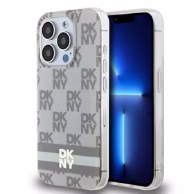 DKNY IML languoto Mono rašto ir spausdintų juostų magnetinis dėklas telefonui iPhone 13 Pro Max - smėlinis