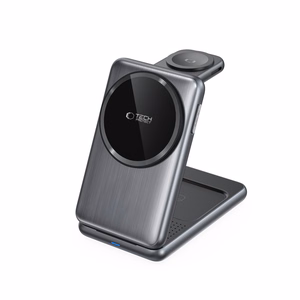 QI15W-A42 3in1 indukcinis įkroviklis su MagSafe Apple įrenginiams - pilkas