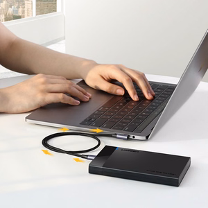 Ugreen US255 50125 USB-C (tiesus) / USB-C (kampinis) PD QC laidas 60W 3A 2m - pilkas