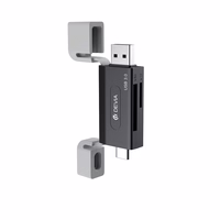 Devia kortelių skaitytuvas 2in1 EL240 USB/USB-C 3.0 juodas