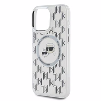 Karl Lagerfeld IML Monogram Karl & Choupette Head MagSafe dėklas iPhone 15 Pro Max - skaidrus