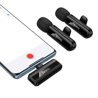 Belaidžių mikrofonų rinkinys Hoco L20A USB-C/Lightning juodas