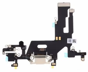 Lanksčioji jungtis skirta iPhone 11 įkrovimo kontaktų, su mikrofonu White originali (used Grade A)