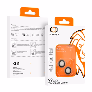 Apsauginis stiklas Tel Protect Titanium Lens 99% AR ant kameros Iphone 14/14 Plus/16e skaidrus (2 lęšiai)