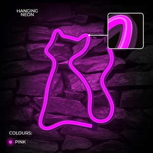 Neon LED Light CAT rožinis Bat + USB FLNE04 Forever Light
