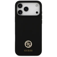 Guess Silicone Logo Strass 4G MagSafe Case for iPhone 17 Pro Max - Black
