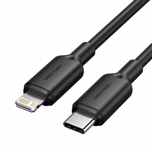 USB-C į Lightning laidas 3A 480Mbps 1m, juodas