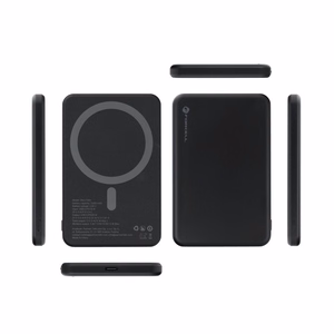 Forcell F-Energy Slim F5K9 išorinė baterija, suderinama su MagSafe, 5000 mAh, 15 W, QC 4.0, PD 3.0, juoda