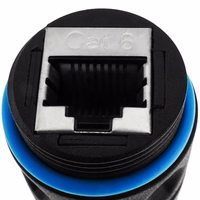 Techly IWP-MD C6-IP68T kabelių lizdinio / kištukinio jungčių tipo keitiklis RJ-45 Juoda