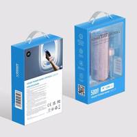 VEGER išorinė baterija 5000 mAh su įmontuotu jungtimi Type C PD QC3.0 2,4A 12W PlugOn (W0573) violetinė