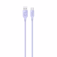 USAMS Laidas USB-C 6A 1,2m Port Display Fast Charging Lithe Series violetinis SJ568USB03 (US-SJ568)