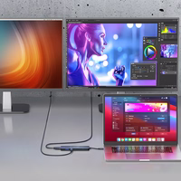 USB-C 6 in 1 Hub Wozinsky WHBC10Y4S daugiafunkcis, aliuminis, su 25 cm laidu - pilkas