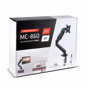 Maclean MC-860 monitoriaus laikiklis arba stovas 68,6 cm (27") Juoda Stalas