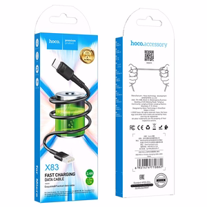 USB kabelis Hoco X83 USB-A to MicroUSB 1.0m juodas