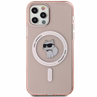 Karl Lagerfeld IML Choupette Magnetinis dėklas iPhone 12/12 Pro - rožinis