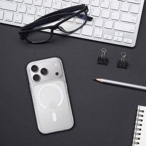 Iphone 17 Pro Max - skaidrus akrilinis magnetinis dėklas telefonui