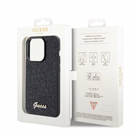 Guess Disco Metal Script dėklas telefonui iPhone 14 Pro Max – juodas