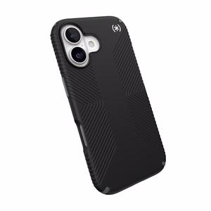 Speck Presidio2 Grip MagSafe dėklas, skirtas iPhone 17 (juodas / Slate Gray / baltas)