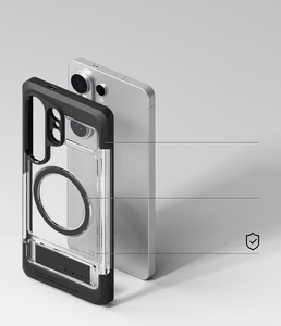 Ringke UX Magnetic MagSafe Dėklas for Samsung Galaxy S26 Ultra - Clear juodas