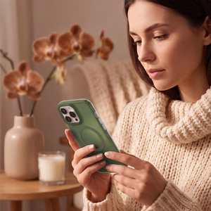 Tecto Shield Mistiq Mag dėklas, skirtas iPhone 15 6,1", alyvuogių spalvos