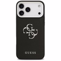 Guess Grained Big 4G Classic Logo dėklas telefonui iPhone 17 Pro Max - juodas