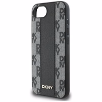 DKNY odinis languotas mono raštas Magnetinis iPhone 16e dėklas - juodas
