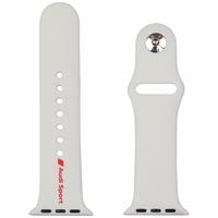 Dirželis Audi Sport Red Logo Silicone Watch Strap skirtas Apple Watch 40/41/42mm baltas