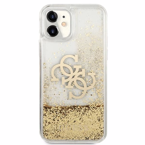 Guess 4G Big Liquid Glitter dėklas telefonui iPhone 11 6.1" / Xr - Auksinis