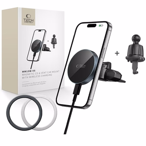 Tech-Protect mm15W-V5 magnetinis MagSafe automobilio laikiklis ventiliacijai/CD lizdui juodas